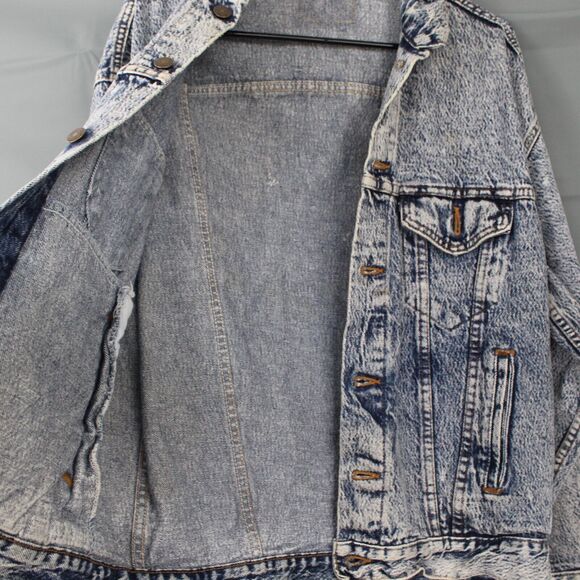 Vintage 80s Levis Jacket Medium Trucker Jean Denim Acid Wash Made In USA 70507 - Picture 3 of 10